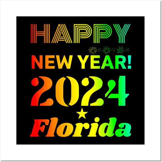 Happy New Year Florida Wall Art by Jimmynice